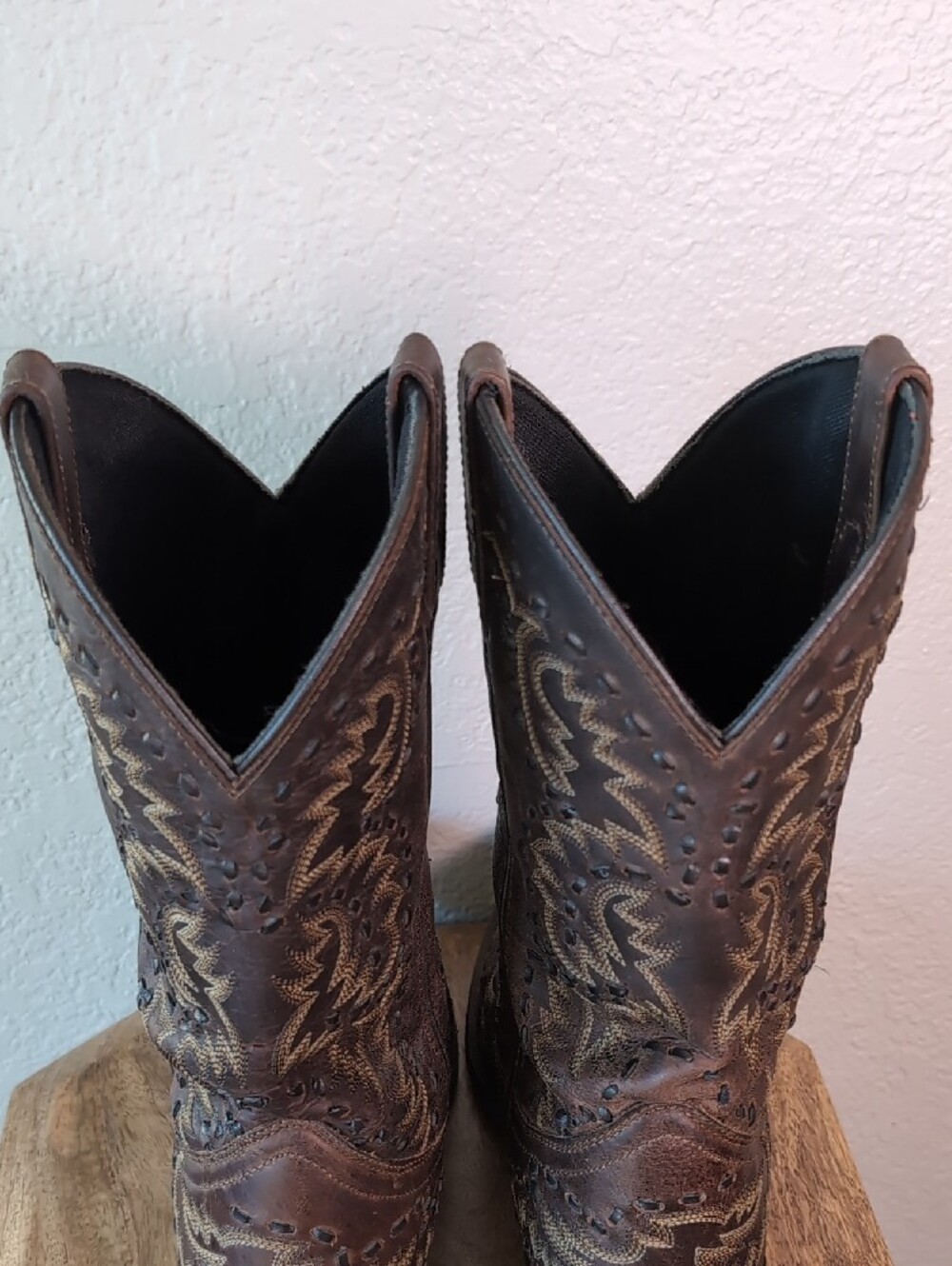 Men's Laredo Brown Leather Midnight Rider Western Cowboy Boots - Picture 8 of 11